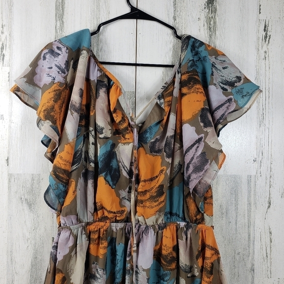 J Taylor sheer colorful summer dress women's size 12 - Picture 6 of 12